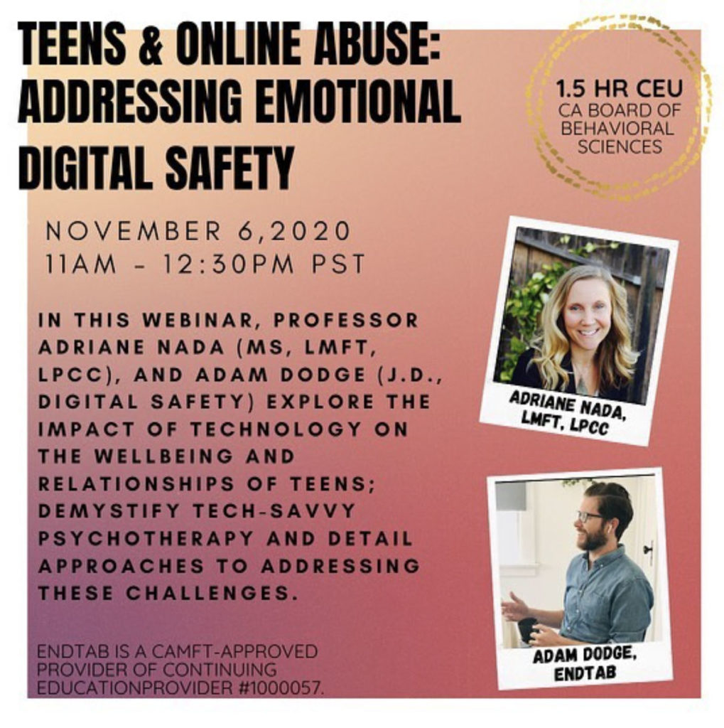 Teens & Online Abuse: Addressing Emotional & Digital Safety webinar